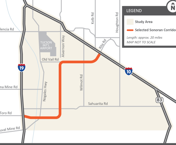 Map of Sonoran Corridor