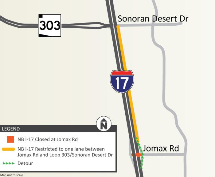 I-17 restriction and detour