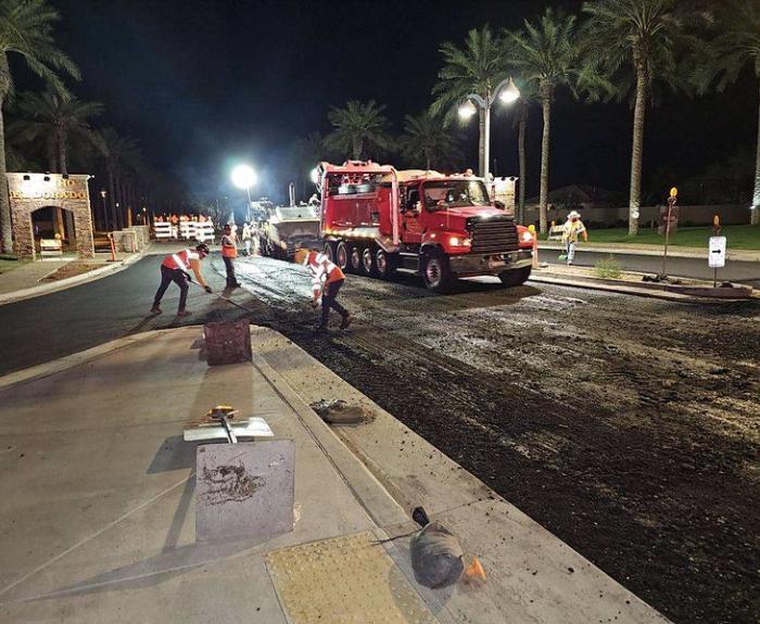 Crew working on paving project