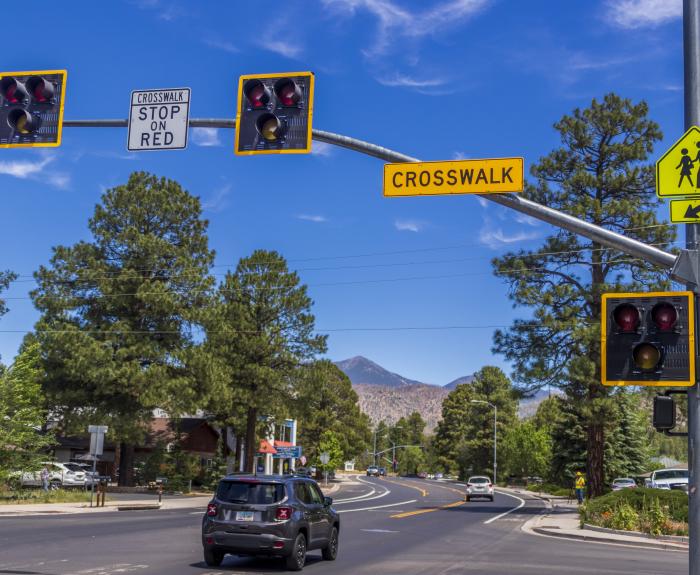 HAWK crosswalk in Flagstaff