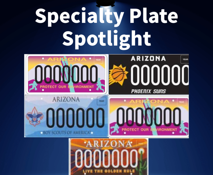 Specialty plates featured in October. 