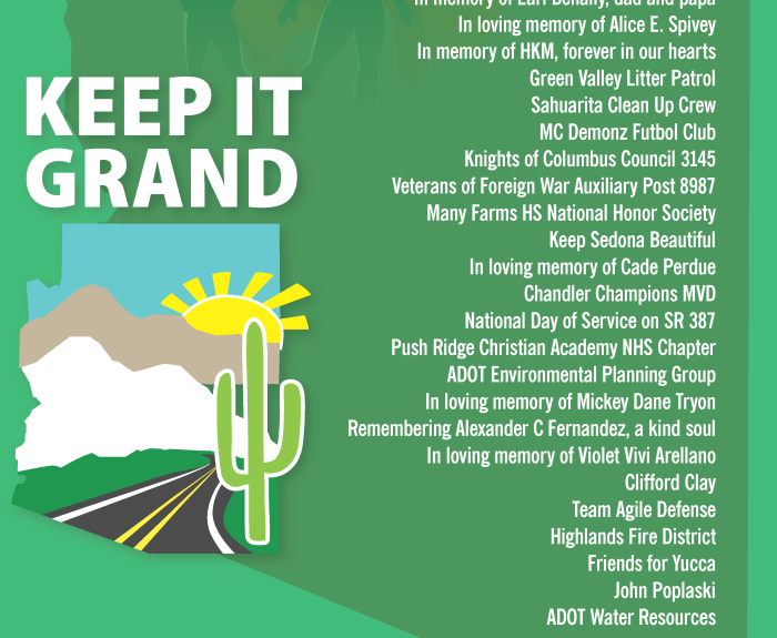 A graphic showing the names of Adopt a Highway groups.