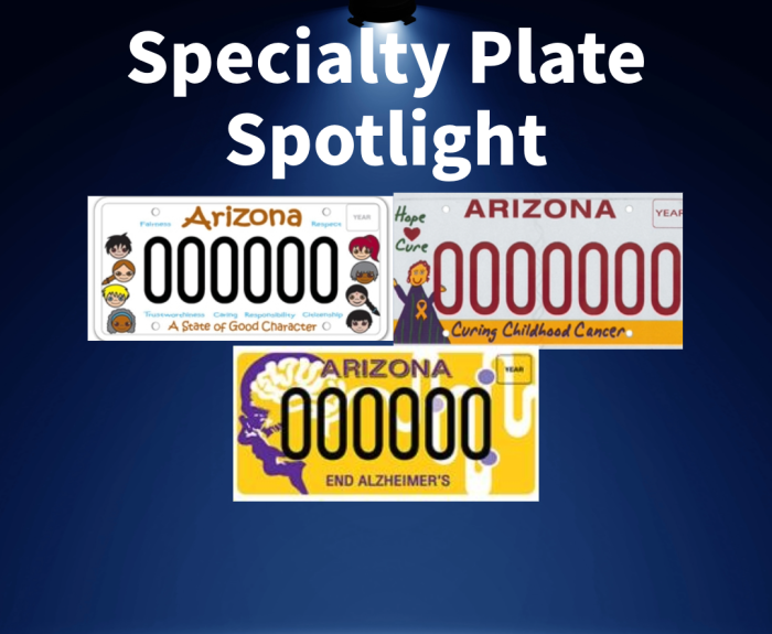 Specialty plates featured in November. 