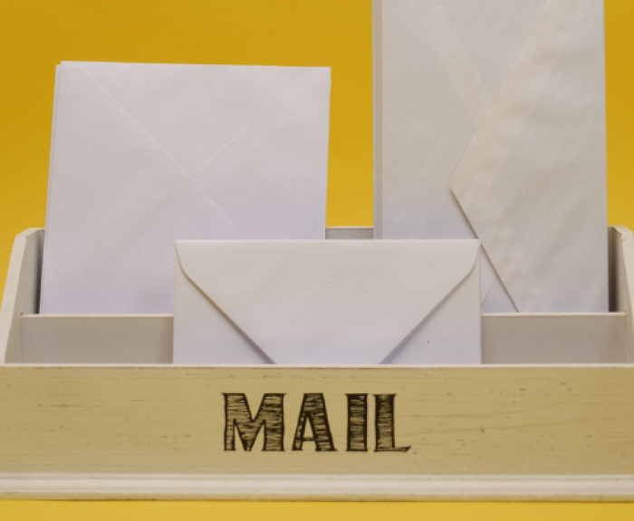 Letters in a box.