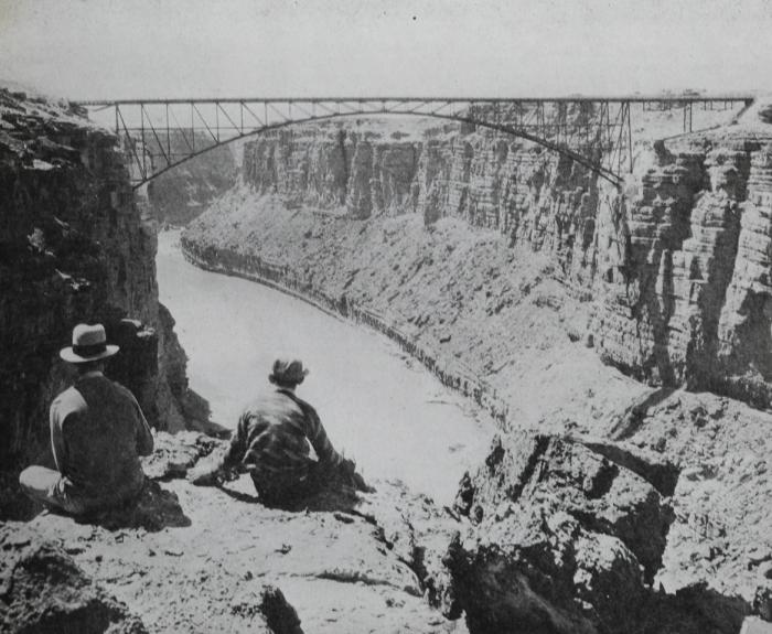 1929 photo of bridge spanning Marble Canyon