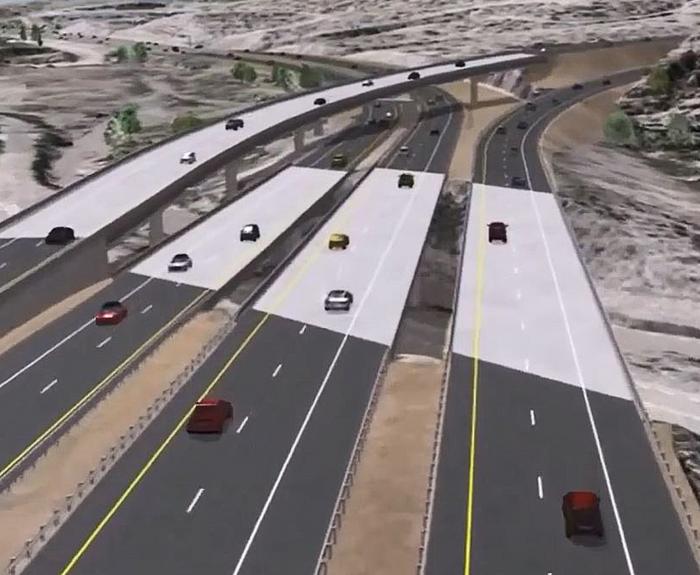 Rendering of interchange from I-40 westbound to US 93 in Kingman