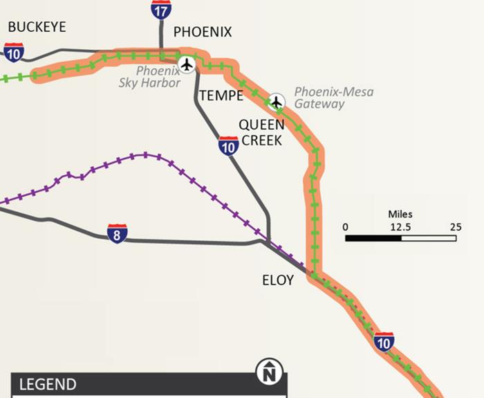 Passenger rail study map