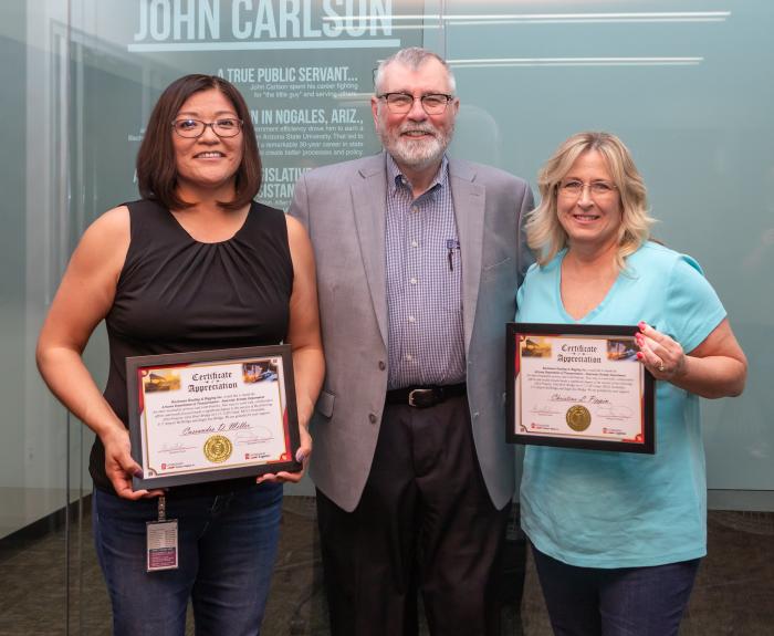 Picture of (left to right): Cassandra Miller, Geary Buchanan and Christina Pippin