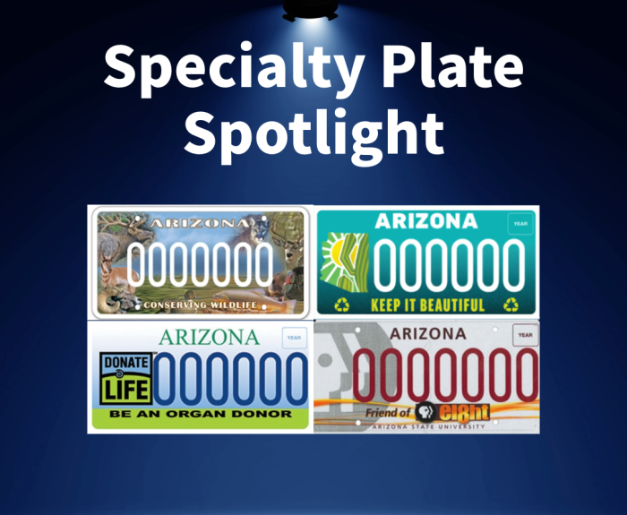 Specialty plates featured in April. 