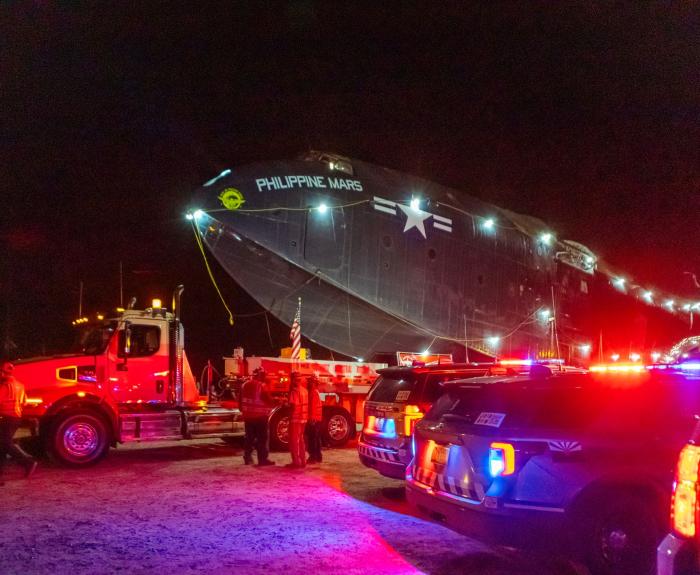 Big plane fuselage being transported (ADOT photo May 2025)