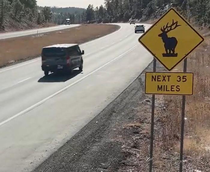I-17 Watch for Elk Sign (ADOT File Photo)