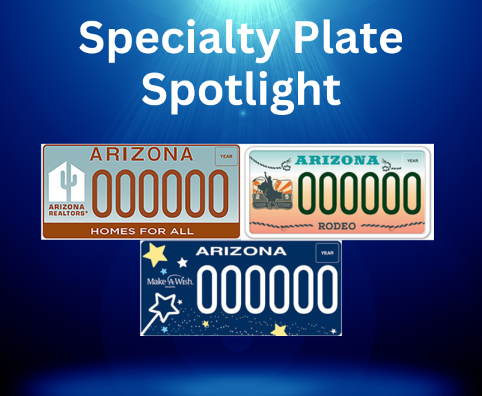 Specialty plates featured in May. 