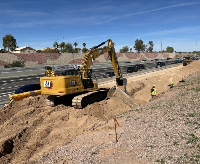Drainage Excavation along Loop 101 in north Scottsdale (ADOT file photo)