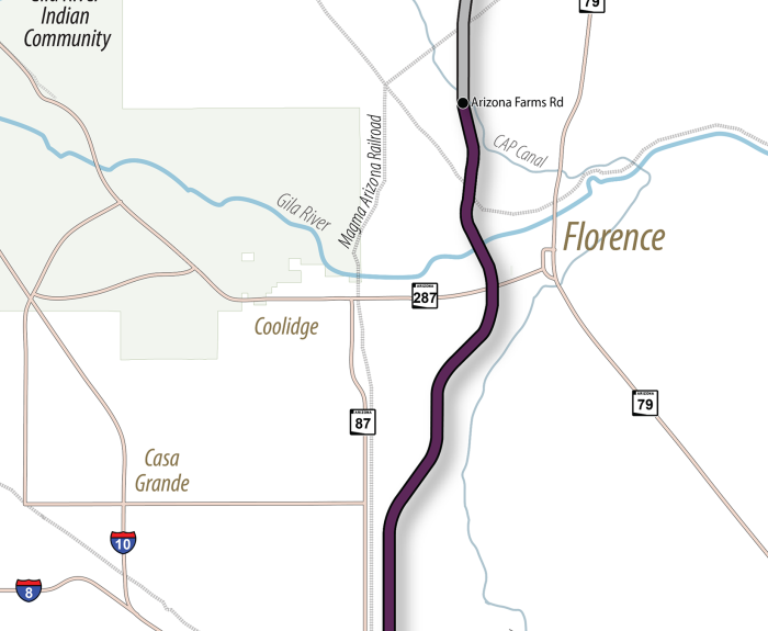 Map of Segment 2 of North-South Corridor
