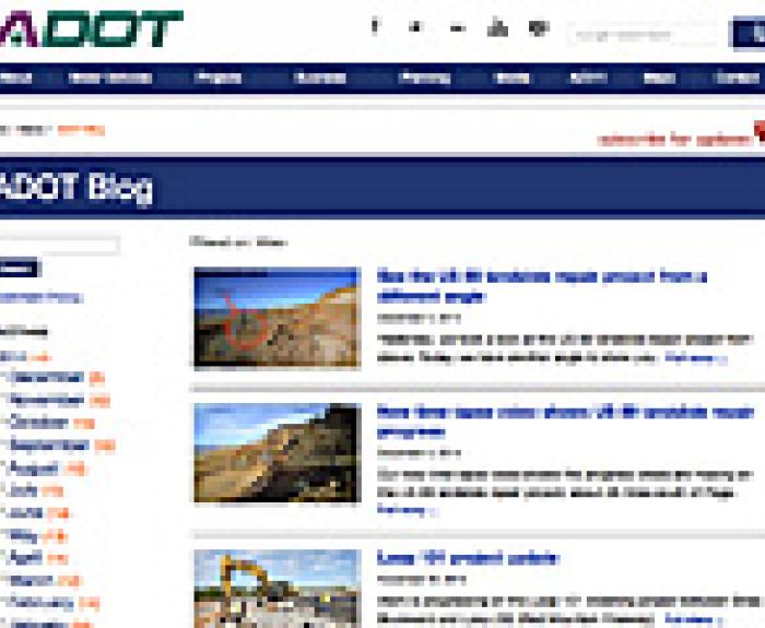 Screenshot of ADOT blog feed