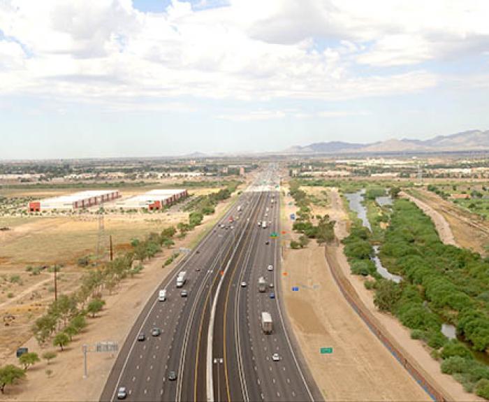 overhead view of the I-10 corridor