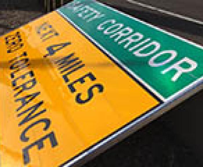 Safety Corridor Next 4 Miles zero tolerance road sign