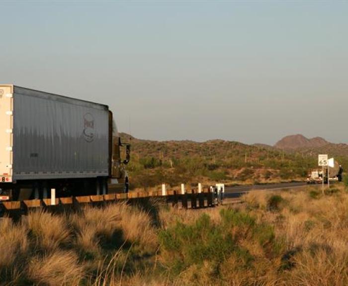 Truck on highway