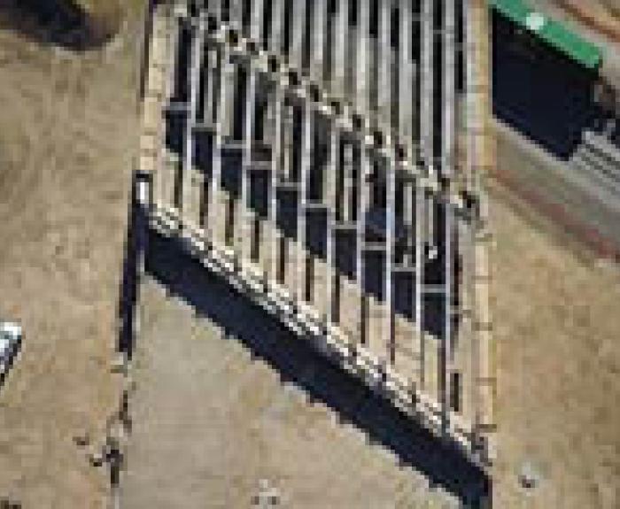 overhead view of in progress bridge construction