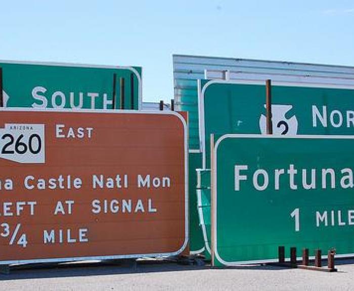 Signs made by ADOT