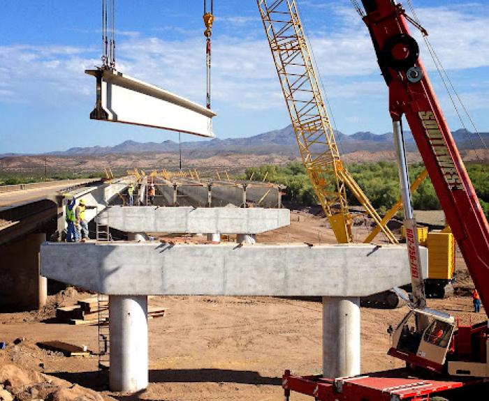 US 70 Gila River Bridge construction