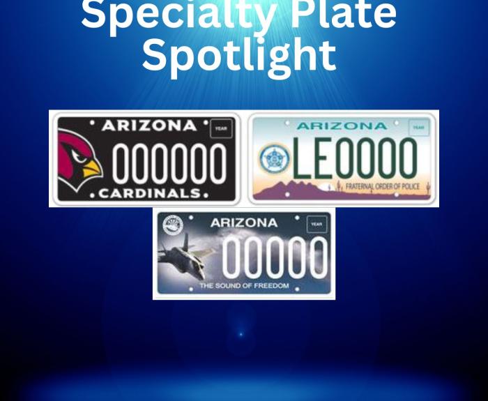 Specialty plates featured in August. 