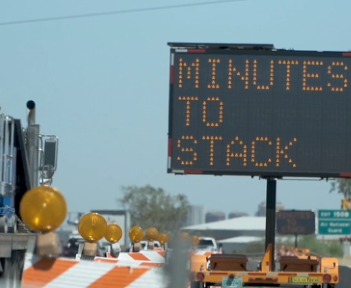 Minutes to Stack on Construction Sign