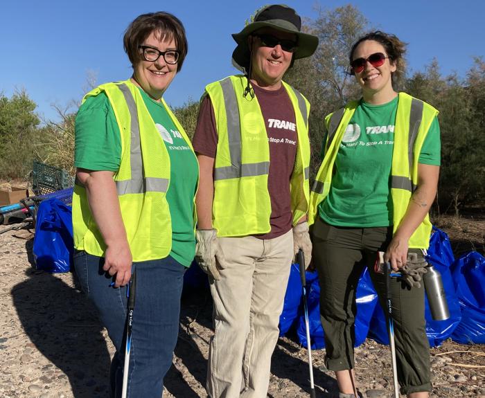 Adopt a Highway volunteers at site