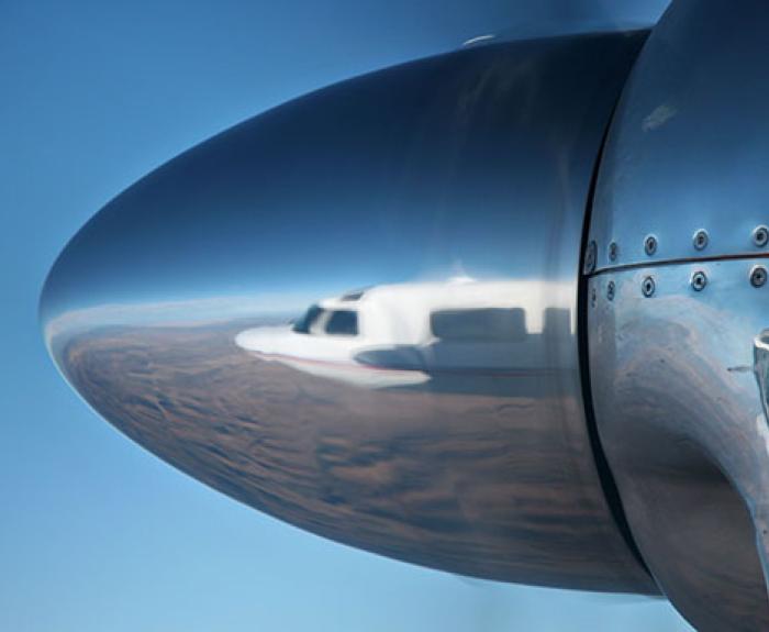 Reflection of an airplane