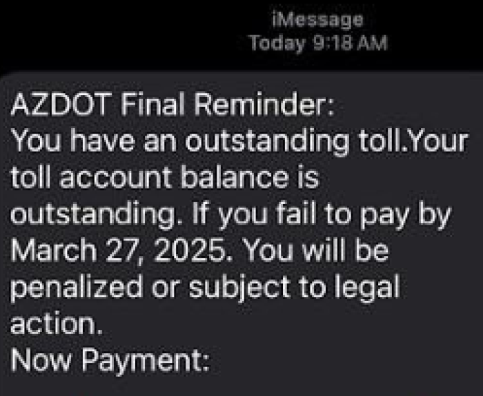 Scam text example