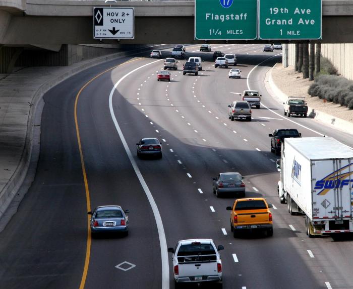 HOV lane on I-10 in Phoenix