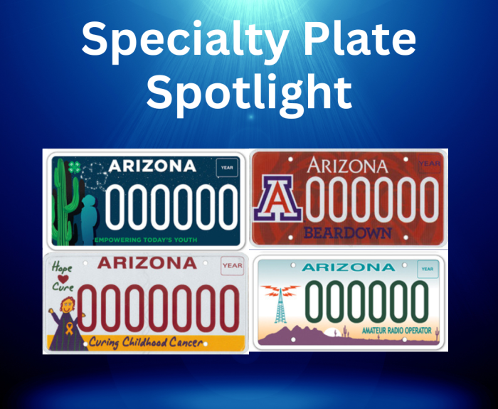 Specialty plates featured in September. 