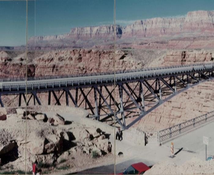 Panorama of Navajo Bridge opening in 1995