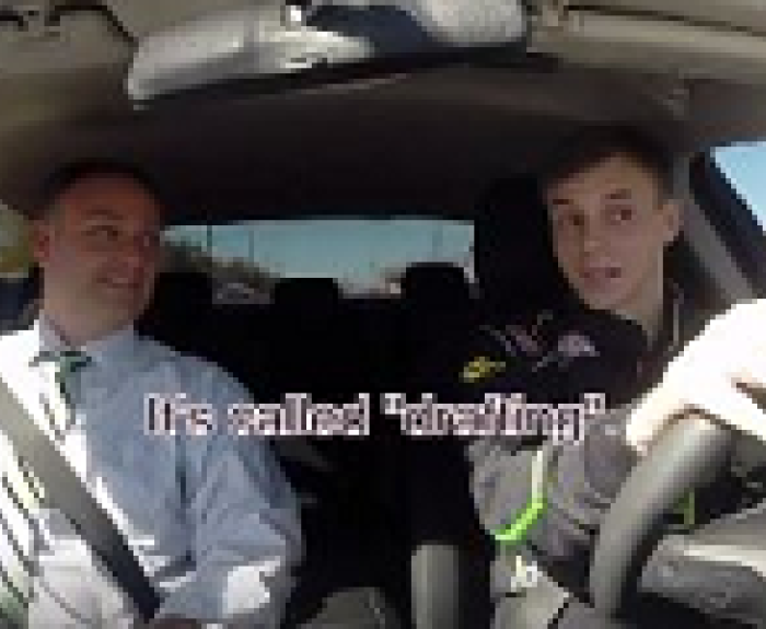 Inside Nascar vehicle