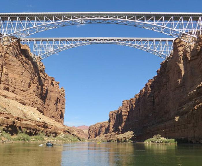 Navajo Bridge viewed from the Colorado River