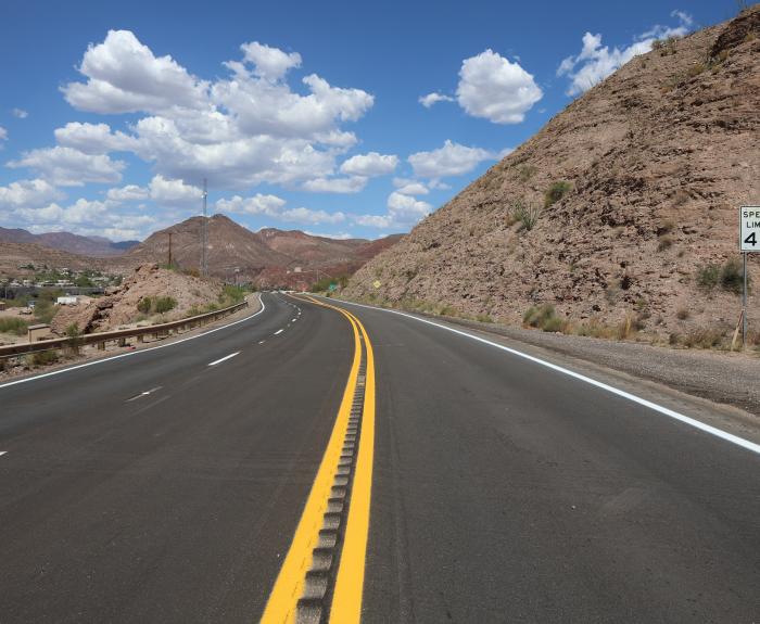 US 191 with fresh surface near Clifton