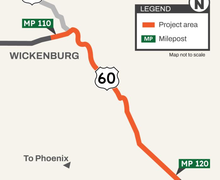 Map of US 60 