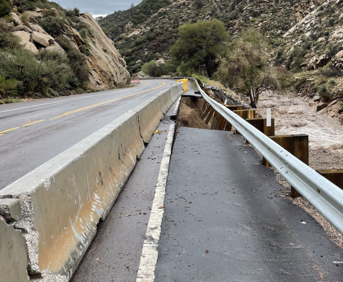 US 60 damage at milepost 241