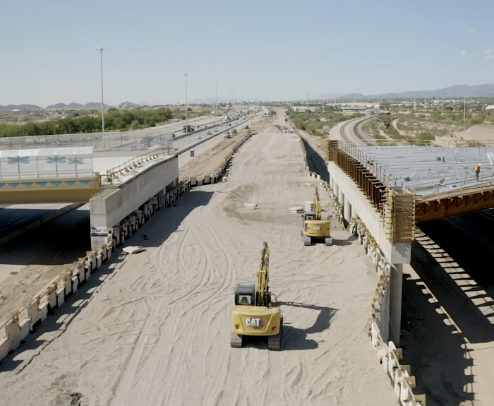 Sunset Road interchange construction