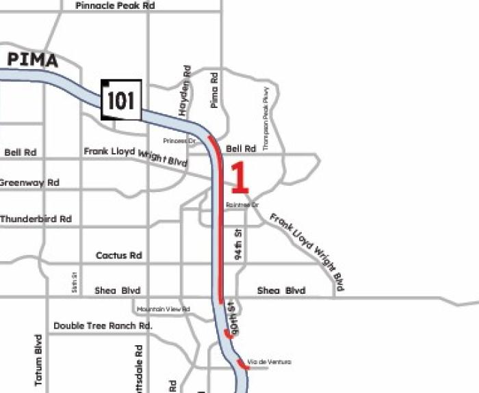 Weekend Freeway Travel Advisory map