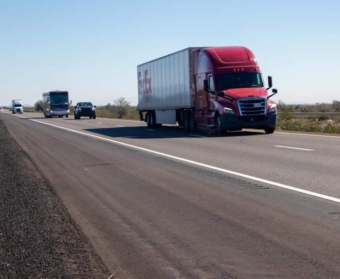 Traffic using repaired I-10 pavement