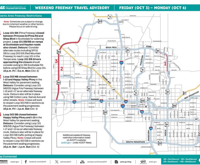 Weekend travel advisory map