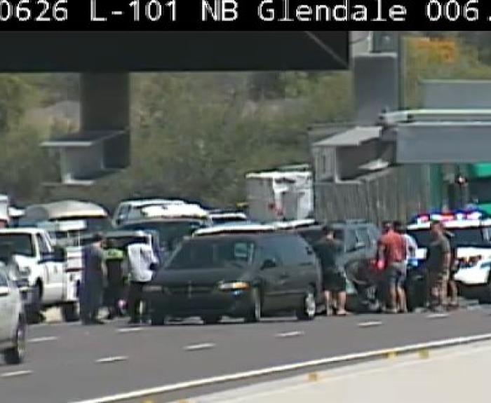 Traffic camera image showing crash