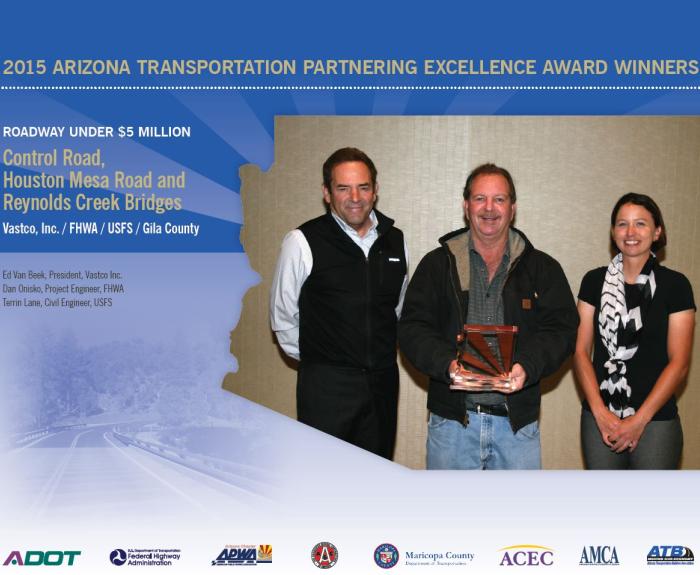 2015 Arizona Transportation Partnering Excellence Award is presented to the winners