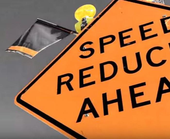 Speed Reduced Ahead Construction Sign