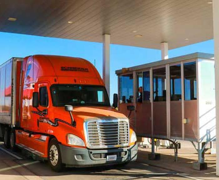 Truck checking in at ADOT commercial port of entry
