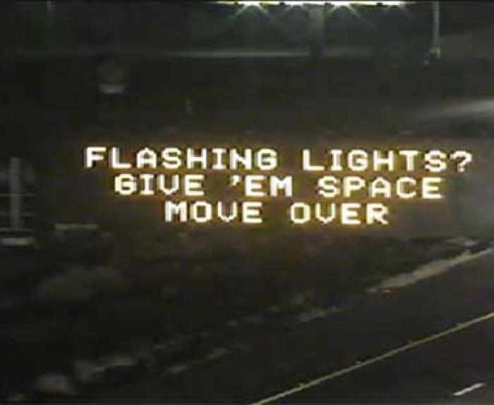 Move over safety message on freeway board