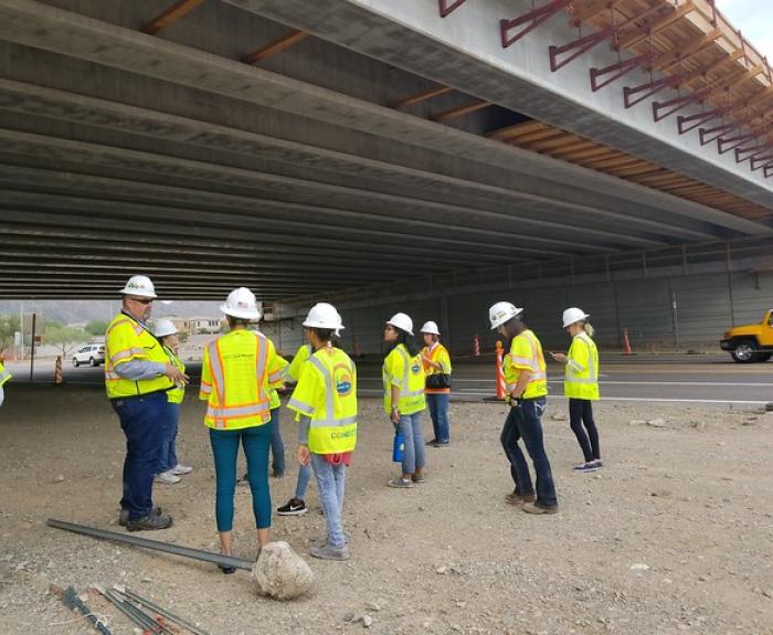 Students tour interchange construction site