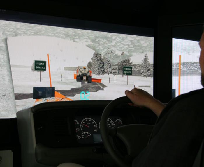 ADOT snowplow operator is training during annual winter workshop 