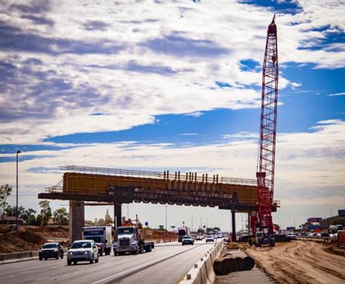 South Mountain Freeway work zone on Interstate 10